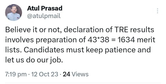 raj_hritik50816's tweet photo. We trust you sir @atulpmail
But in the result of the #BPSCPRT
according to the order of the Supreme Court only #DLED candidates should be eligible in prt merit list... https://t.co/JOVq36SfcM
