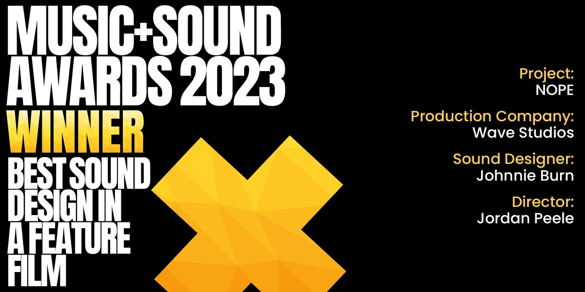Music+Sound Awards (@masawards) on Twitter photo 🏆 Congratulations to the winner of Best Sound Design in a Feature Film, Johnnie Burn <a href="/WaveStudios/">Wave Studios London</a> for his sound on NOPE <a href="/JordanPeele/">Jordan Peele</a> <a href="/nopemovie/">N☁PE</a> 🙌👏 #MASAwards
View here: vimeo.com/870328671 🏆 Congratulations to the winner of Best Sound Design in a Feature Film, Johnnie Burn <a href="/WaveStudios/">Wave Studios London</a> for his sound on NOPE <a href="/JordanPeele/">Jordan Peele</a> <a href="/nopemovie/">N☁PE</a> 🙌👏 #MASAwards
View here: vimeo.com/870328671