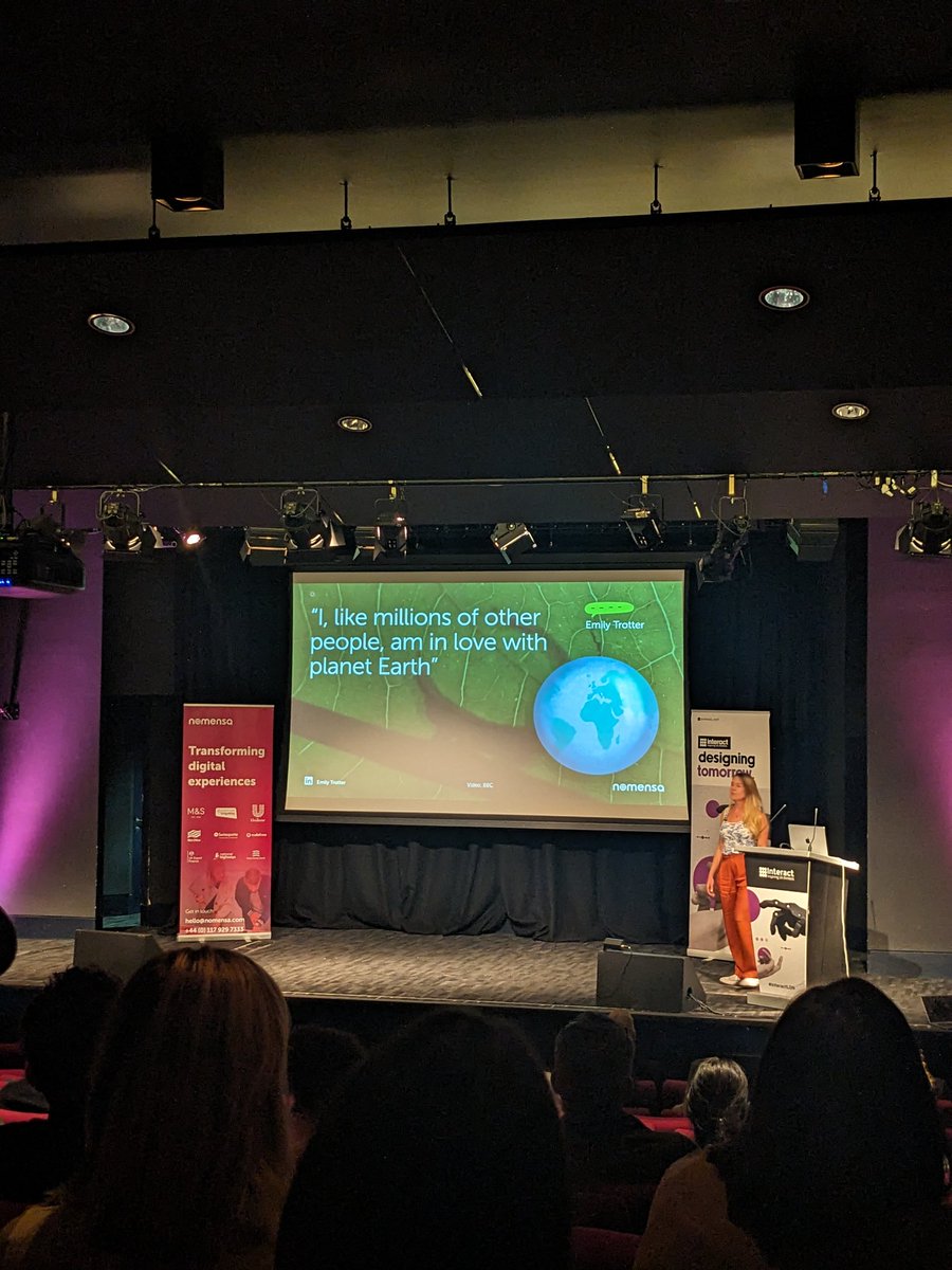 It's time for our final talk of Interact 2023! Please welcome to the stage Nomensa's very own Principal UX Designer &amp; Illustrator <a href="/EmilyTrotter/">Emily Trotter 🌍🌿🖍✌️</a> for her talk 'Planet-centred design' 💚👏

#UX <a href="/we_are_Nomensa/">Nomensa</a> #InteractLDN #UXDesign #UserExperience #ExperienceDesign