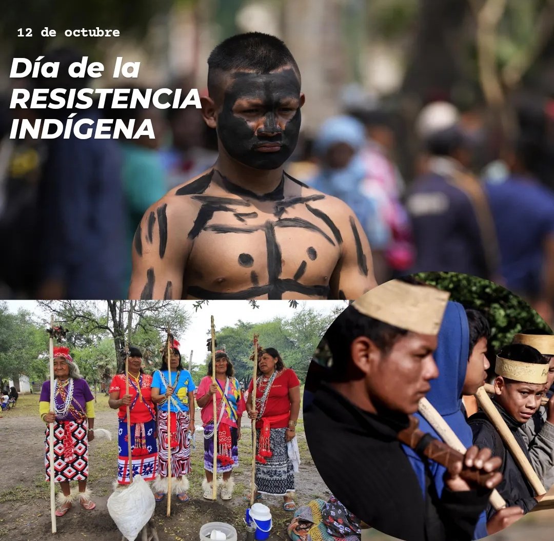 osdanipy's tweet photo. Hoy se conmemora el día de la resistencia para los pueblos indígenas. Que, pese a luchar cada día, en estos momentos están marchando por las calles de Asunción con un lema: "Para vivir con dignidad: tierra, autonomía y participación" https://t.co/9IpaQHrqSF