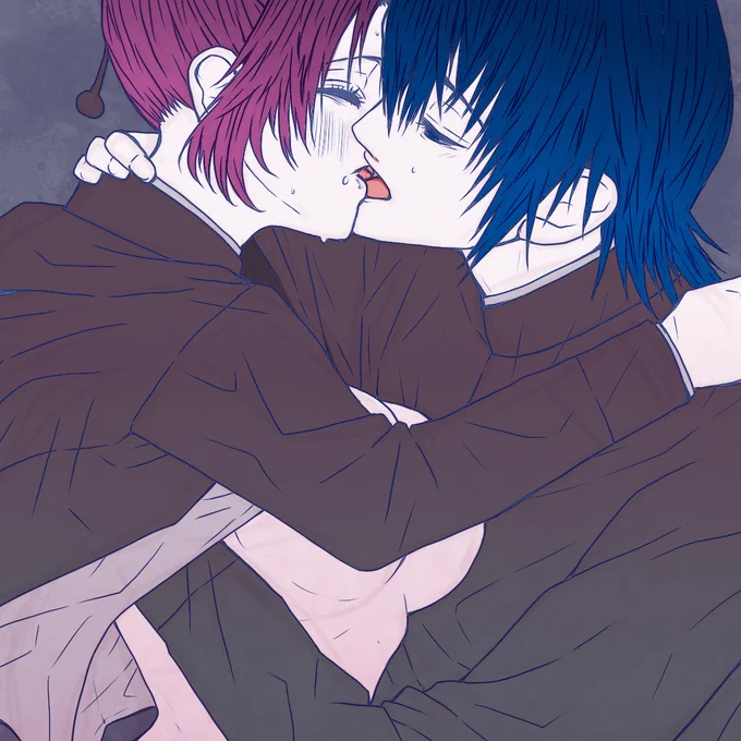 ぎゆしの秋の夜長お互いを求めてむさぼればいいなと思う。何度描いてもちゅーが好きです。 