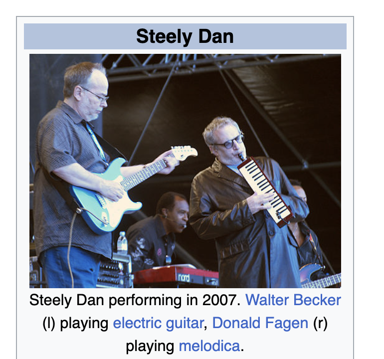 sometimes I like to check in with the Steely Dan Wikipedia entry and make sure this is the still the picture