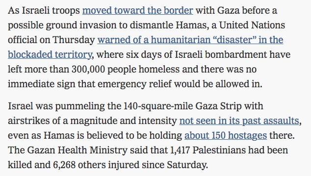 HistoryBoomer's tweet photo. And now a nightmare for Gaza. Obviously, Israel has the right to defend itself. Imagine Gaza as Nazi Germany. Yes, Hamas is that bad. But the people are not all guilty. Some cheered, but others silently endured because Hamas kills dissidents. And there are the children. I don't know what the correct response is. Given how deeply evil Hamas's ideology is, probably Israel has no choice but to invade, but I pray for the innocents trapped by Hamas' madness.