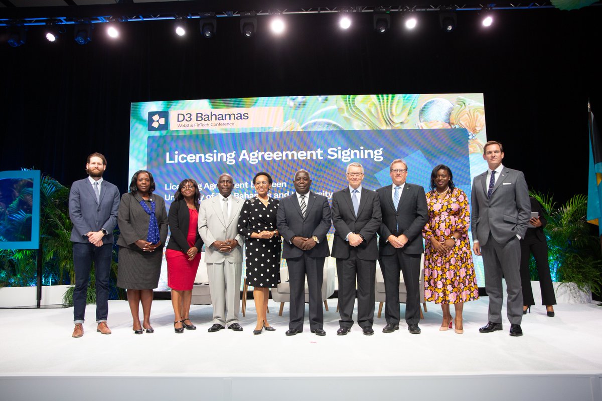 Big news from #D3Bahamas! 🏝️ <a href="/SCBgov_bs/">Securities Commission of The Bahamas</a>, <a href="/University_Bah/">University of The Bahamas</a> &amp; <a href="/CambridgeAltFin/">Cambridge Centre for Alternative Finance CJBS</a> signed an agreement 🤝 granting UB exclusive rights to bring Cambridge's acclaimed FinTech program to select Bahamian students. With tailored local case studies, this collab aims to spark innovation. ⚡️