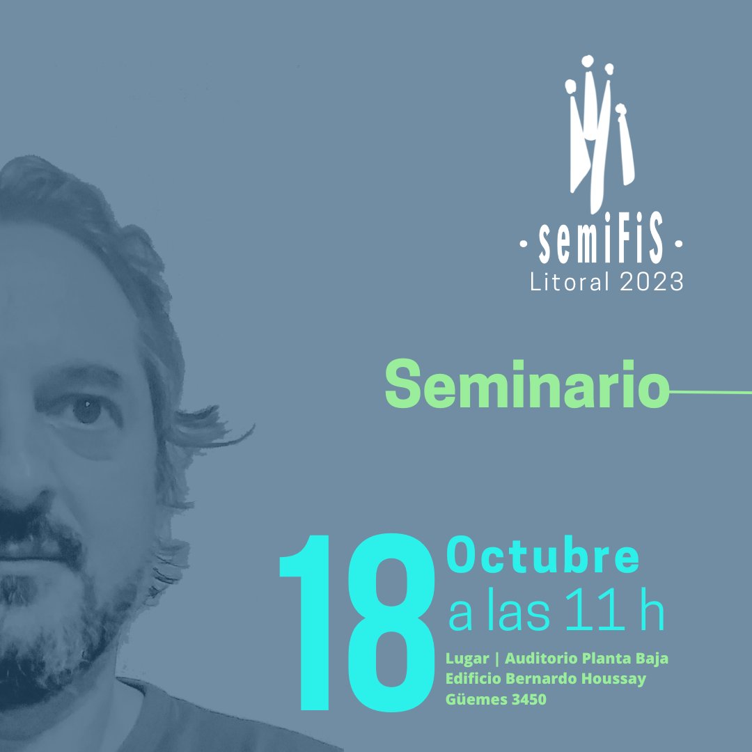 ifislitoral's tweet photo. Les invitamos al seminario del Dr. Camilo Ignacio Meyer que se transmitirá el miércoles 18 de octubre a las 11 horas, en el Auditorio del Edificio Bernardo Houssay, ubicado en Güemes 3450, Santa Fe, Argentina.

Enlace de acceso 1 al seminario: https://t.co/aToYsszUAo https://t.co/zOO3PgTcnA