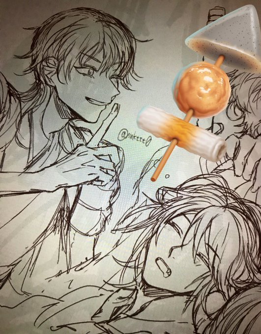 描きかけの絵と、審神者に大嬉しイベントがあった時の加州です 