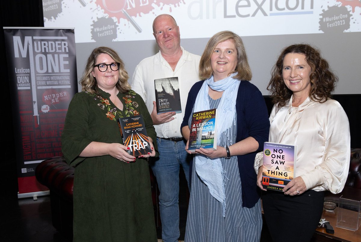 We were delighted to welcome @cathryanhoward, @AndreaMaraBooks & @catherinekirwan back with us this year under the excellent stewardship of @MartinDoyleIT Martin Doyle also signed copies of his new book, Dirty Linen which pub Oct 14th #murderonefest2023