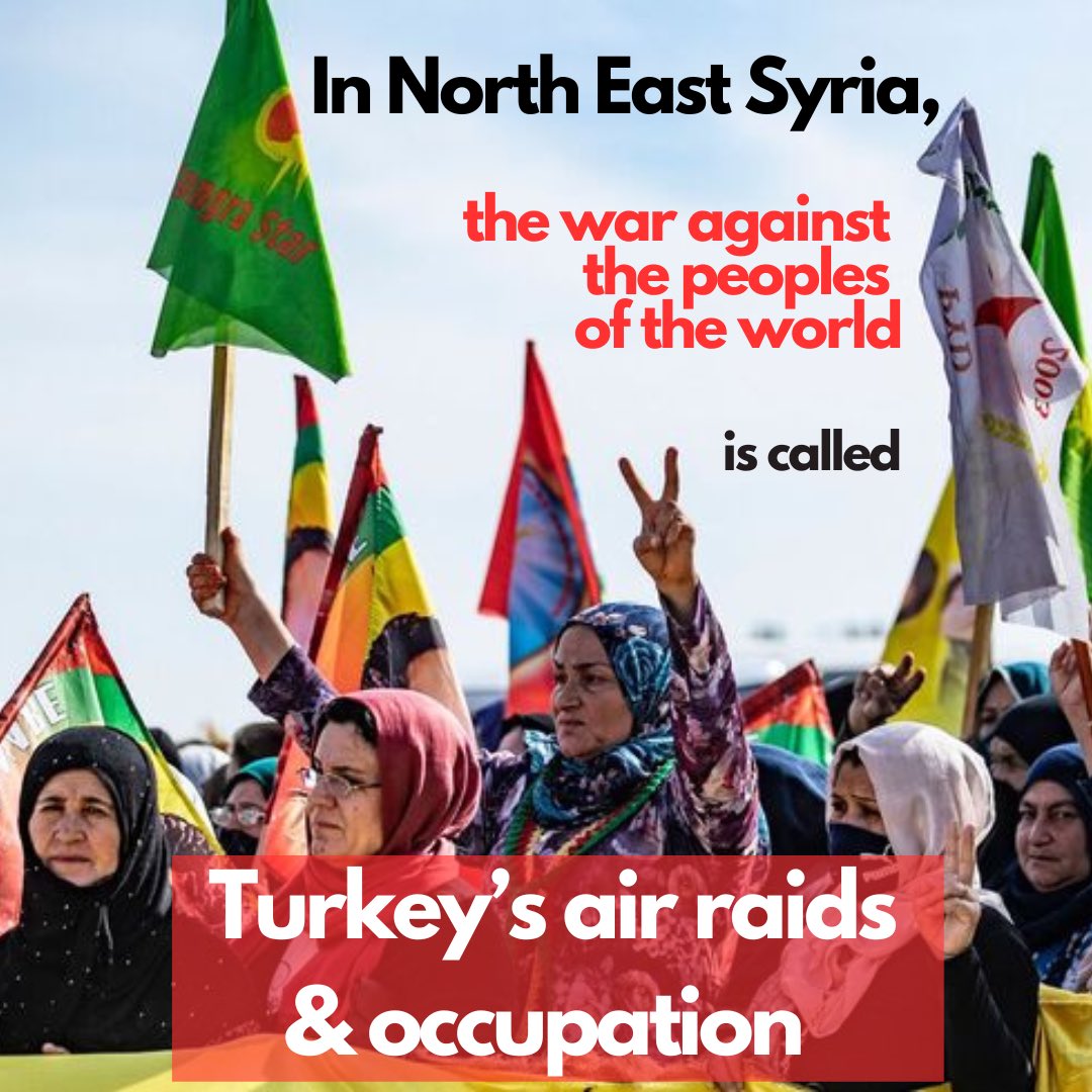 SextaGrietas's tweet photo. When the CNI denounces the “war against the peoples of Mexico and the world,” they recognize that their struggle for life extends beyond borders to other struggles, incl North East Syria / #Rojava that has been under Turkey’s bombardment in recent days. https://t.co/naf7cA5IO2 https://t.co/GrtJW4zaS1