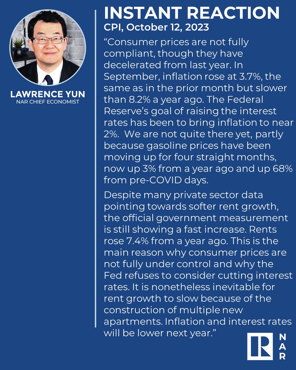 NAR Chief Economist Lawrence Yun reacts to the latest consumer price index.