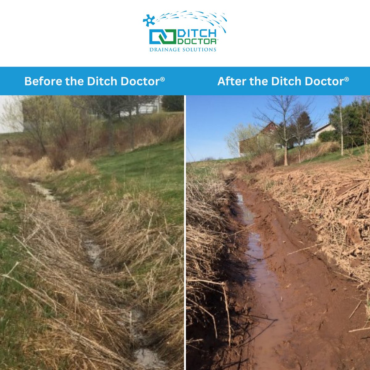 DitchDoctorLtd's tweet photo. Investing in a Ditch Doctor® excavator attachment during this time of the year is a wise decision, especially if you're concerned about your land getting flooded. 

In a single pass, you can ease your worries and see your land better shielded from unpredictable weather. 🌧️ https://t.co/it2rqFtL07