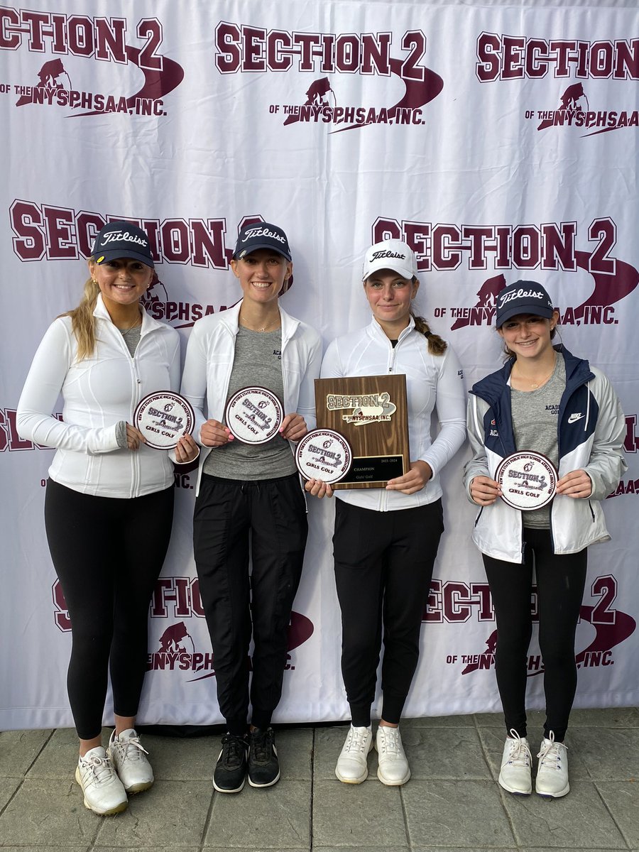 🚨CHAMPIONS🏆🚨 Academy Girls’ Golf REPEAT as Section 2 Champions qualifying them for States in June. Congrats Kennedy, Jillian, Lizzie and Sofia for your dominate performance yesterday🥇👏🏼‼️ #ScholarAthletes @albanyacademies <a href="/Sect2athletics/">Section 2 Athletics</a>