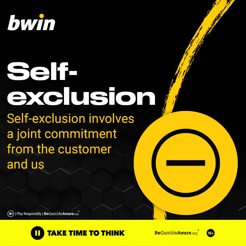 bwin_UK's tweet photo. Gambling should be fun. But it's not for everyone.

If you think you might have a gambling problem, you can self-exclude at any time. 🛑

For information on all of our Safer Gambling tools, including self-exclusion, follow the link below.