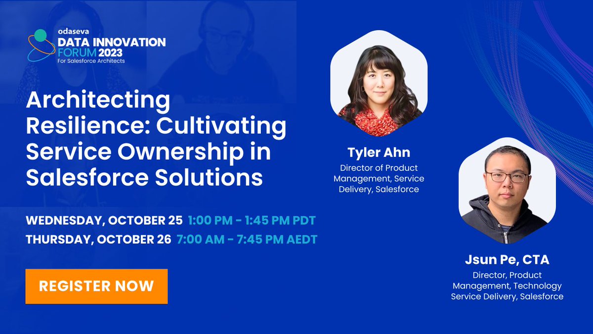 RMintz2's tweet image. Register now for the @odaseva #DataInnovationForum session &quot;Architecting Resilience: Cultivating Service Ownership in Salesforce Solutions&quot; learn about insights gained from a year of collaboration with #Salesforce&apos;s largest customers: bit.ly/48SApAE