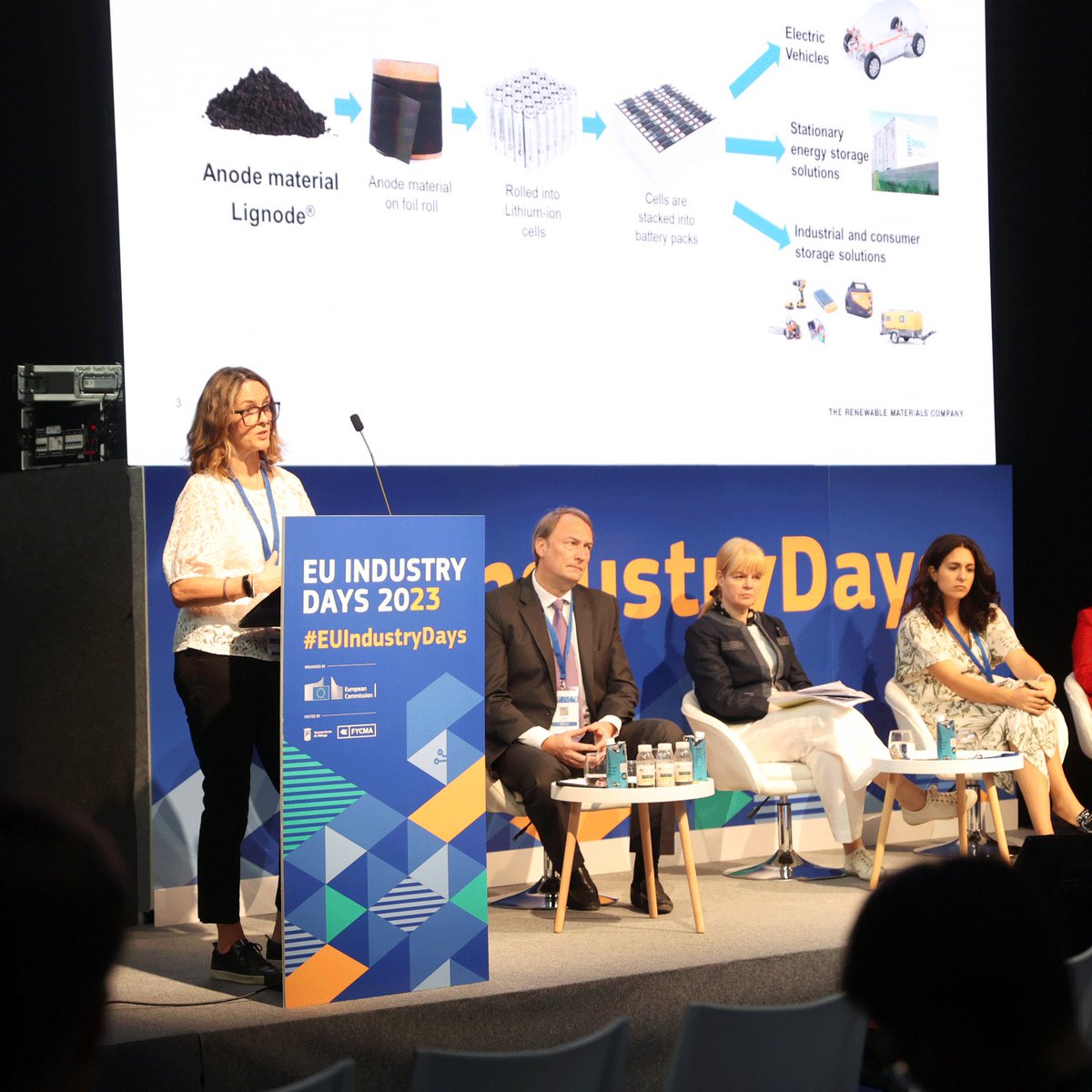 StoraEnsoBio's tweet photo. Last week during the #EUIndustryDays 2023 we presented #Lignode as a great example of how bio-based materials can support the green transition and bring renewable resources closer to home🔋🏡

Thank you to the @EU_Commission and everyone involved! https://t.co/uomifoo8rF