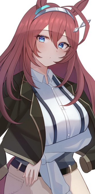 「ライスさんと2人で選んだ服です…似合ってますか…?」  #ウマ娘 #ミホノブルボン