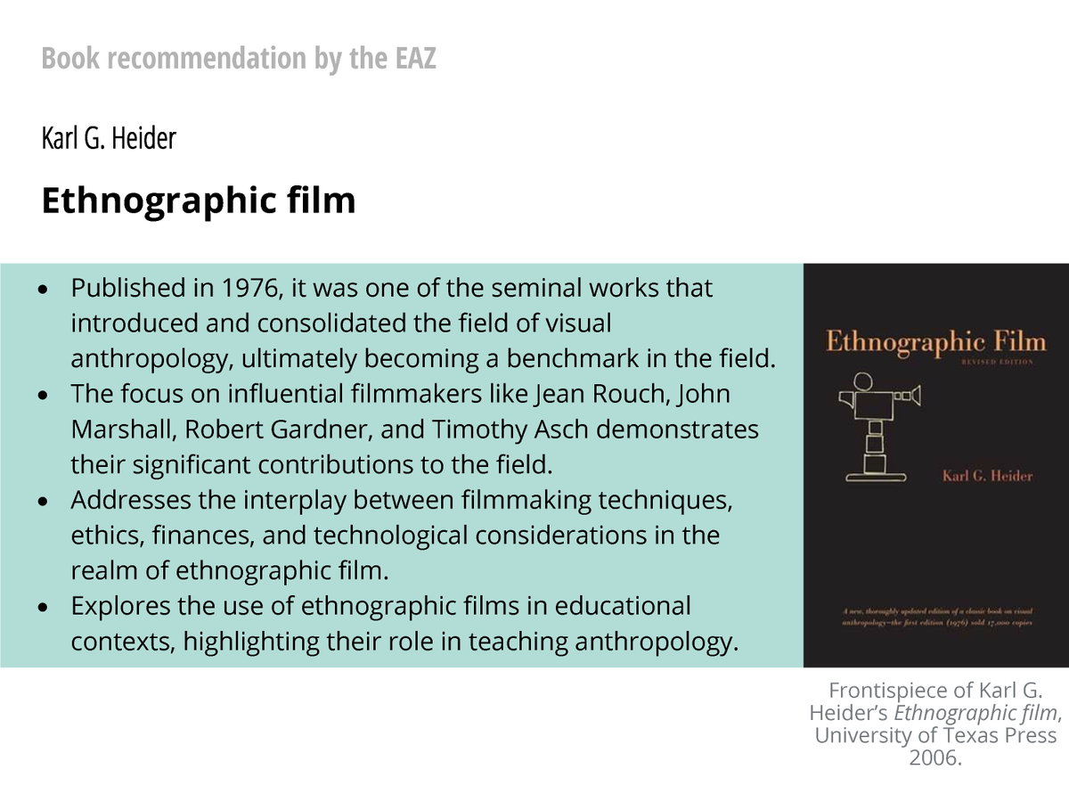 EazJournal's tweet photo. Learn about ethnographic filmmaking with 'Ethnographic Film', which explains the history, techniques, and influence of visual anthropology whilst profiling prominent filmmakers.
#Ethnography #Filmmaking #EAZrecommends https://t.co/KpP2m0oqXq
