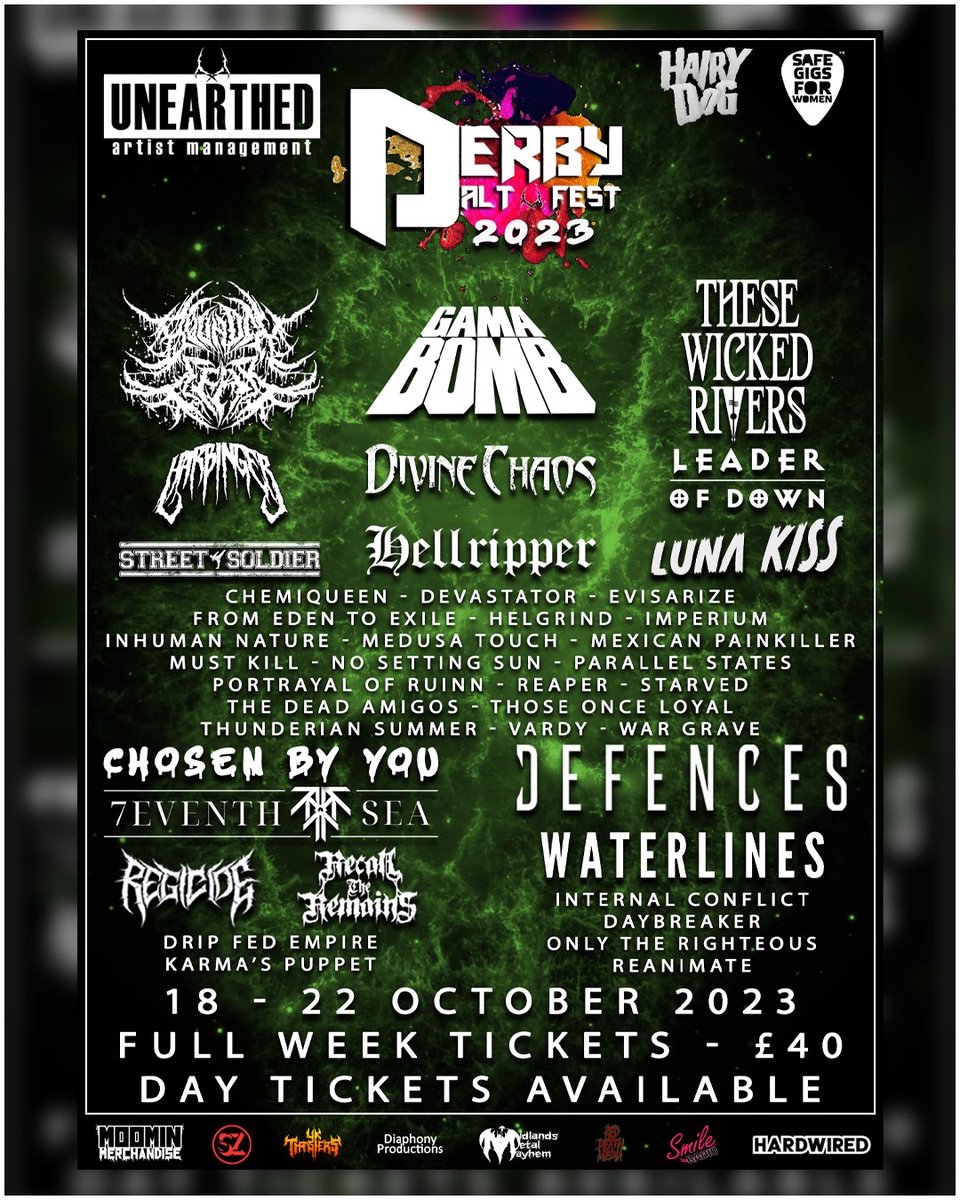 leaderofdown's tweet photo. Come down and see us at Altfest on Sunday 22nd October.

#altfest #hairydogderby #cleopatrarecords #sonyatv #thescrewtapeletters #derbyrocks https://t.co/CsMh4E9Ej6