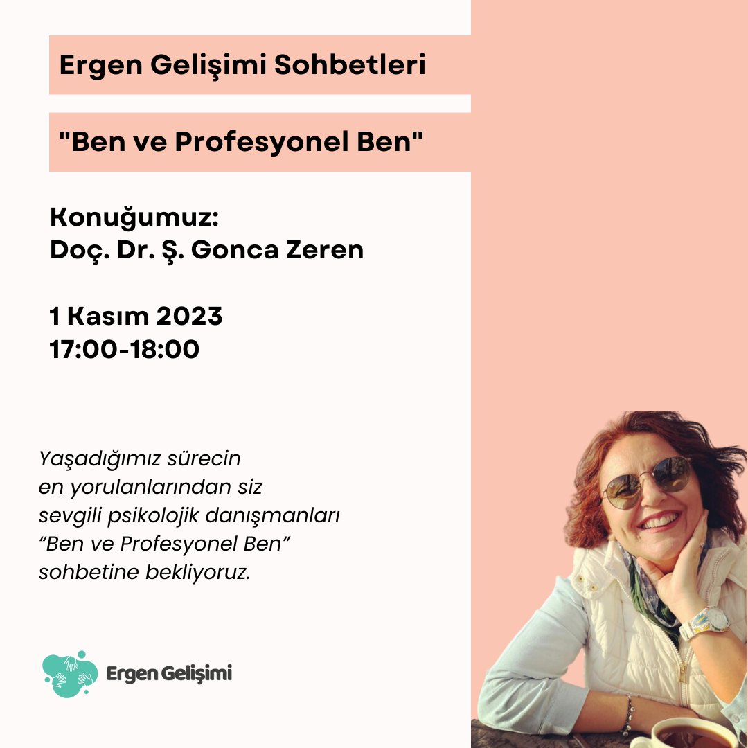 Sevgili ergengelisimi.org Dostları😊

Yaşadığımız sürecin en yorulanlarından siz sevgili psikolojik danışmanları “Ben ve Profesyonel Ben” sohbetine bekliyoruz.

Kayıt için lütfen tıklayın: ergengelisimi.org/ergen-gelisimi…