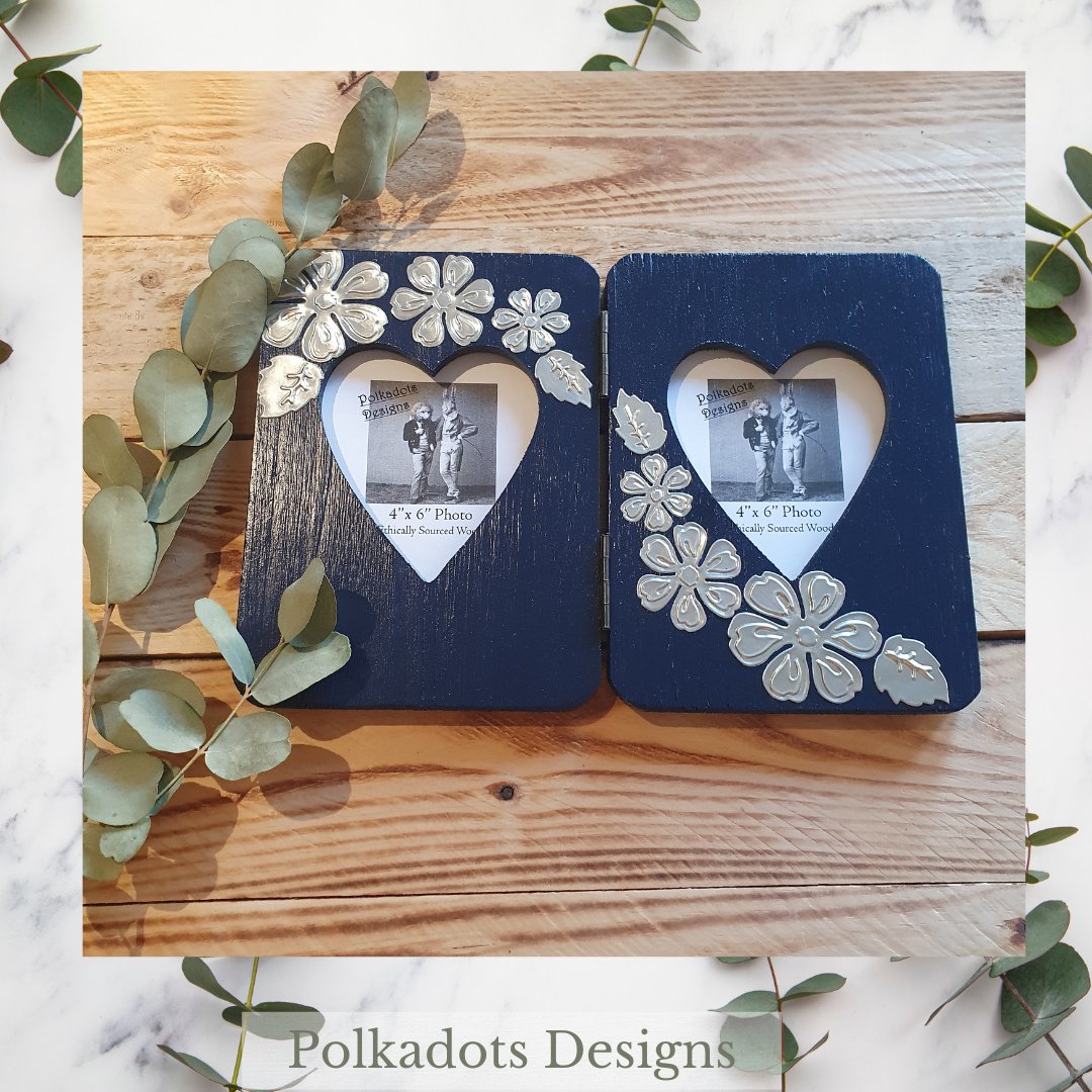 Navy Blue &amp; Silver Pewter Double Photo Frame
etsy.com/uk/shop/Polkad…
#love #gift  #bohoweddings #bohovibes #wood #photoframe #giftideas #homedecorideas #uniquegifts #etsy #artlover #colorfulartwork #inspirationalart #metalart #metalartist #metal #silver #pewtermetal #metalpewter