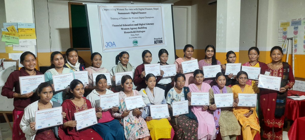 Nepal_PA's tweet photo. Exciting news! 
Our 2nd batch of Women Digital Champions is now trained and ready to inspire change.They'll share insights on digital financial services, driving progress in project communities and breaking gender barriers.

#WomenEmpowerment #DigitalChampions #FinancialLiteracy https://t.co/RZ696aQ3JG