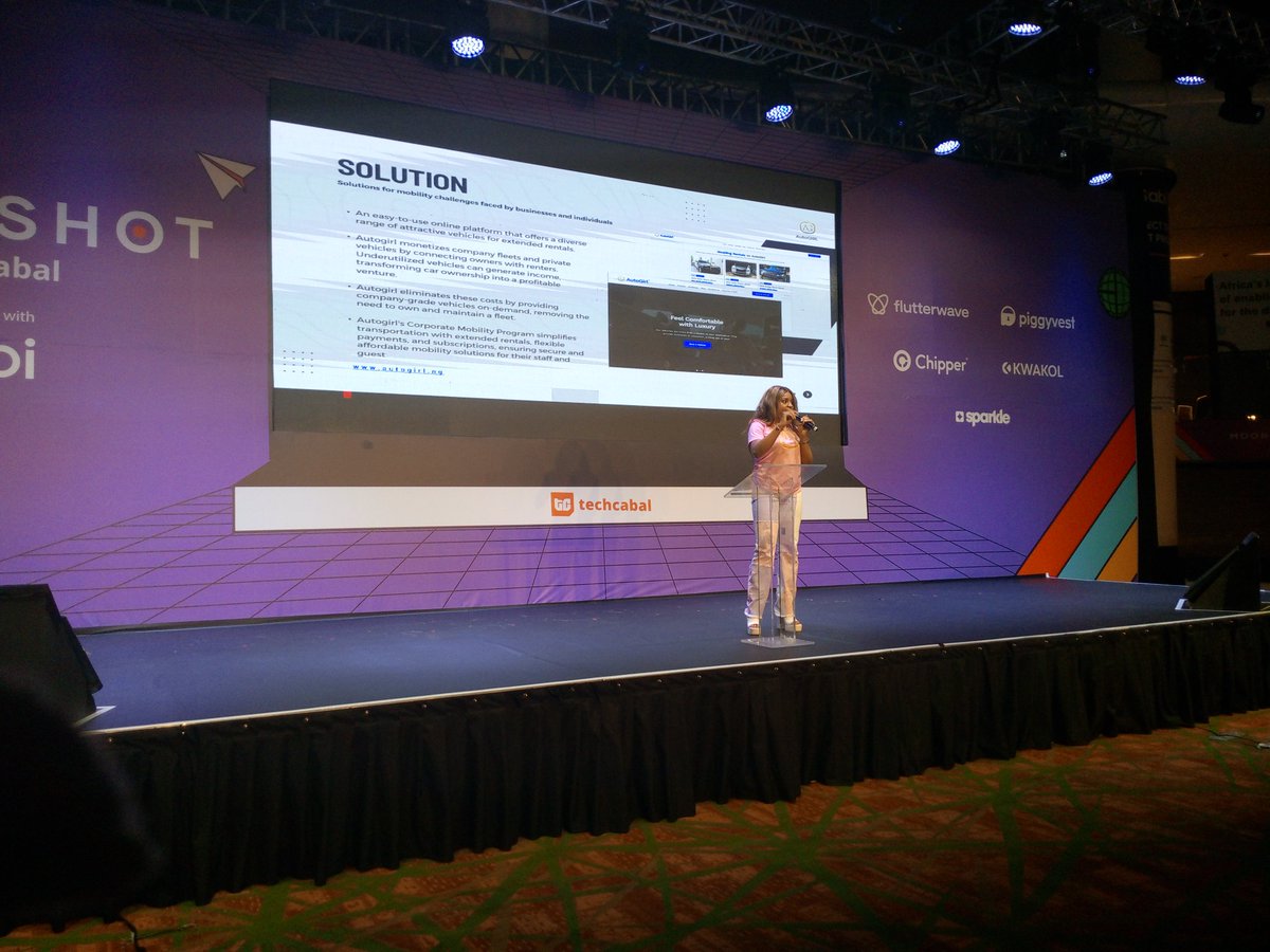 Paytv_ng's tweet photo. AutoGIRL product presentation at MOONSHOT by TechCabal.

#MOONSHOT #paytv #tech #presentation #conference #AutoGIRL #Adenita Adeboye https://t.co/ivzgN9H1m2