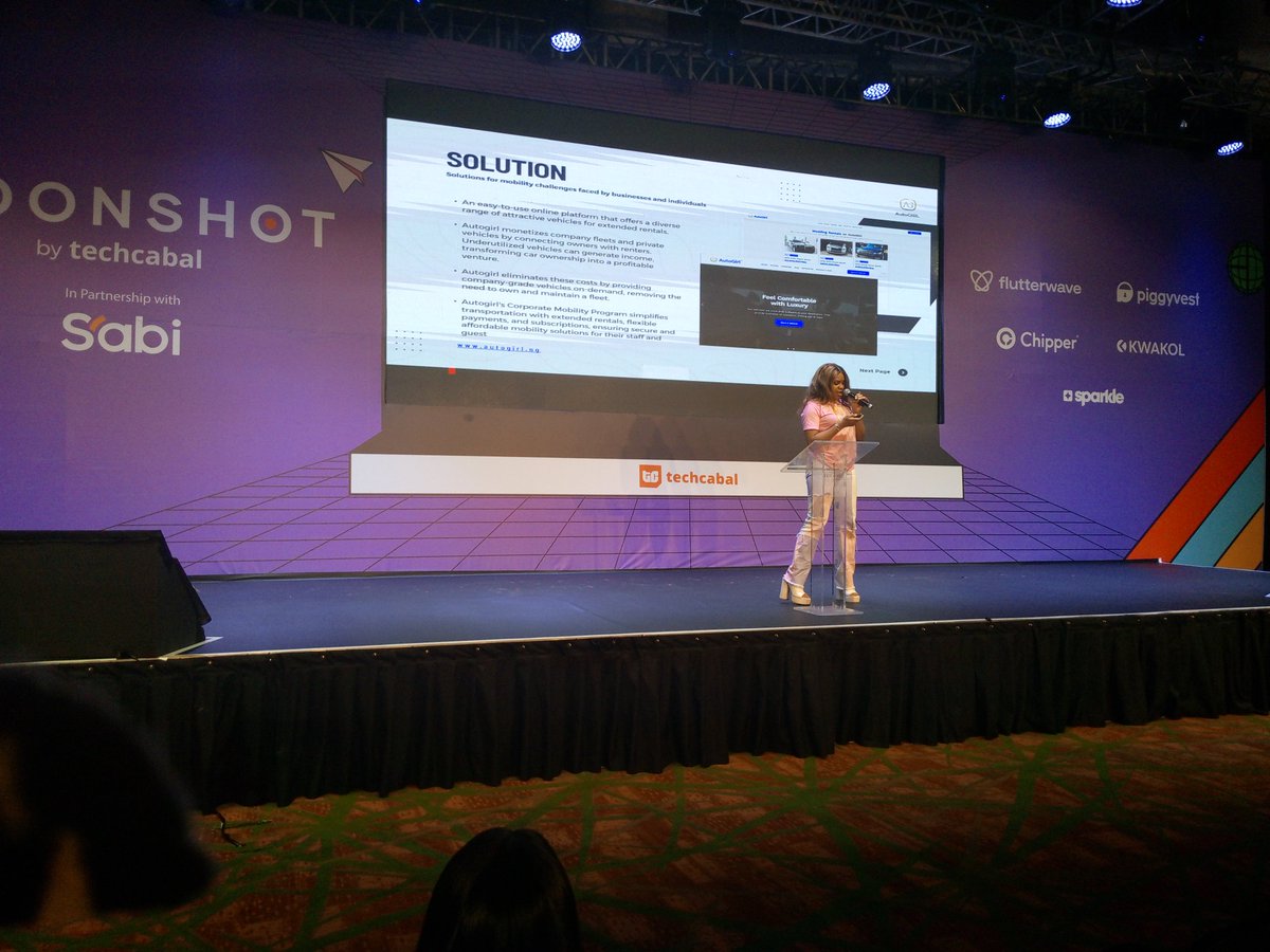 Paytv_ng's tweet photo. AutoGIRL product presentation at MOONSHOT by TechCabal.

#MOONSHOT #paytv #tech #presentation #conference #AutoGIRL #Adenita Adeboye https://t.co/ivzgN9H1m2