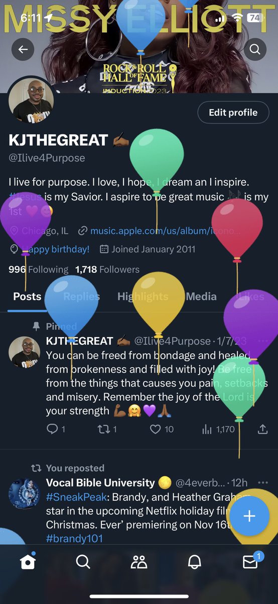 Ilive4Purpose's tweet image. Balloons 🎈 on my page #12daysofoctober Day 12 Roi Jean👑 #Chapter45🔫 Happy Birthday to me 🎂🥳♎️❤️🙌🏾