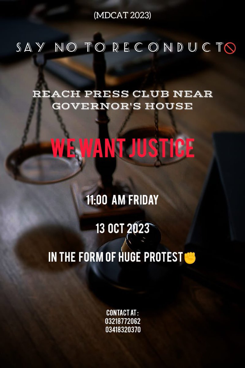 RubinaQaimkhani's tweet photo. for an exam again. The paper was leaked to a minority of students, the matter should be properly investigated and only the culprits should pay for what they did.#NORECONDUCTMDCAT https://t.co/aatgD32fct