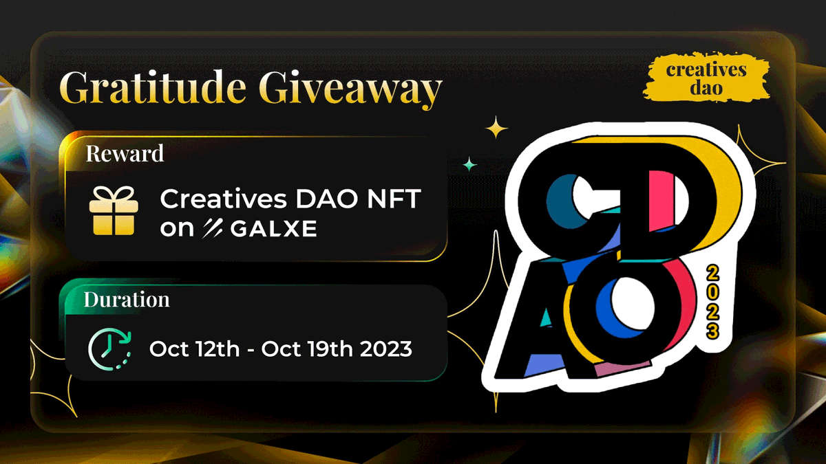 🫡 To celebrate journey on @CreativesDao and @NEARProtocol , we present you with the 555 NFTs

🆓Mint on @Galxe 

🔗 Campaign's link:
https://galxe.com/creativesdao/campaign/GCsYEUMYUR

Gooooo! Let's share it for your friends ♥️

#NEAR #CreativesDAO #NDC #NFT #Giveaway 