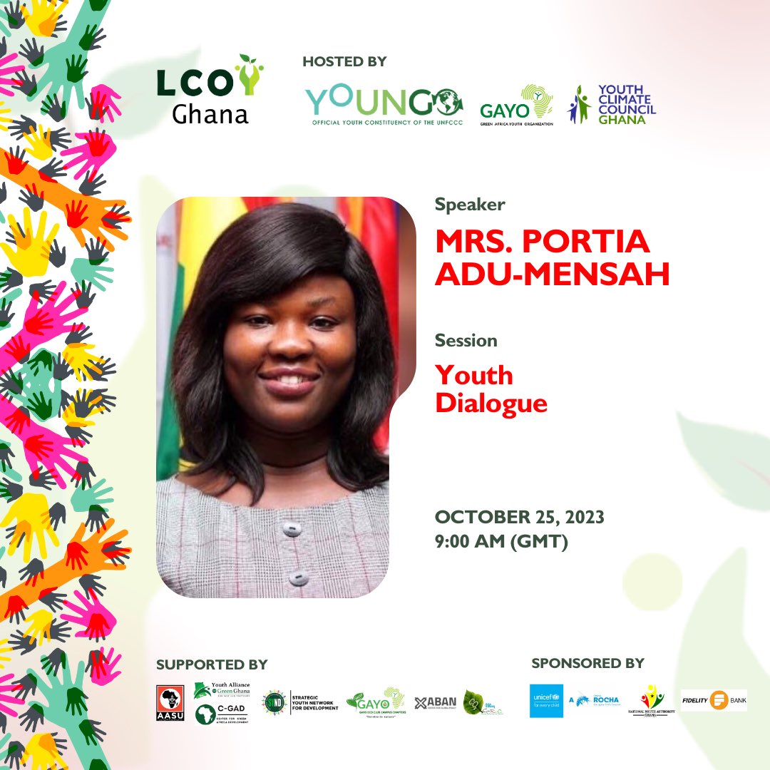YouthClimateGH's tweet photo. Meet the quick-witted speakers of the Youth Dialogue on LCOY #Ghana 🇬🇭 2023!
Brace yourselves for an incredible lineup of #youth  #leaders , environmental warriors, and innovative thinkers ready to ignite your passion for sustainable #action! https://t.co/BFXMRgj6De