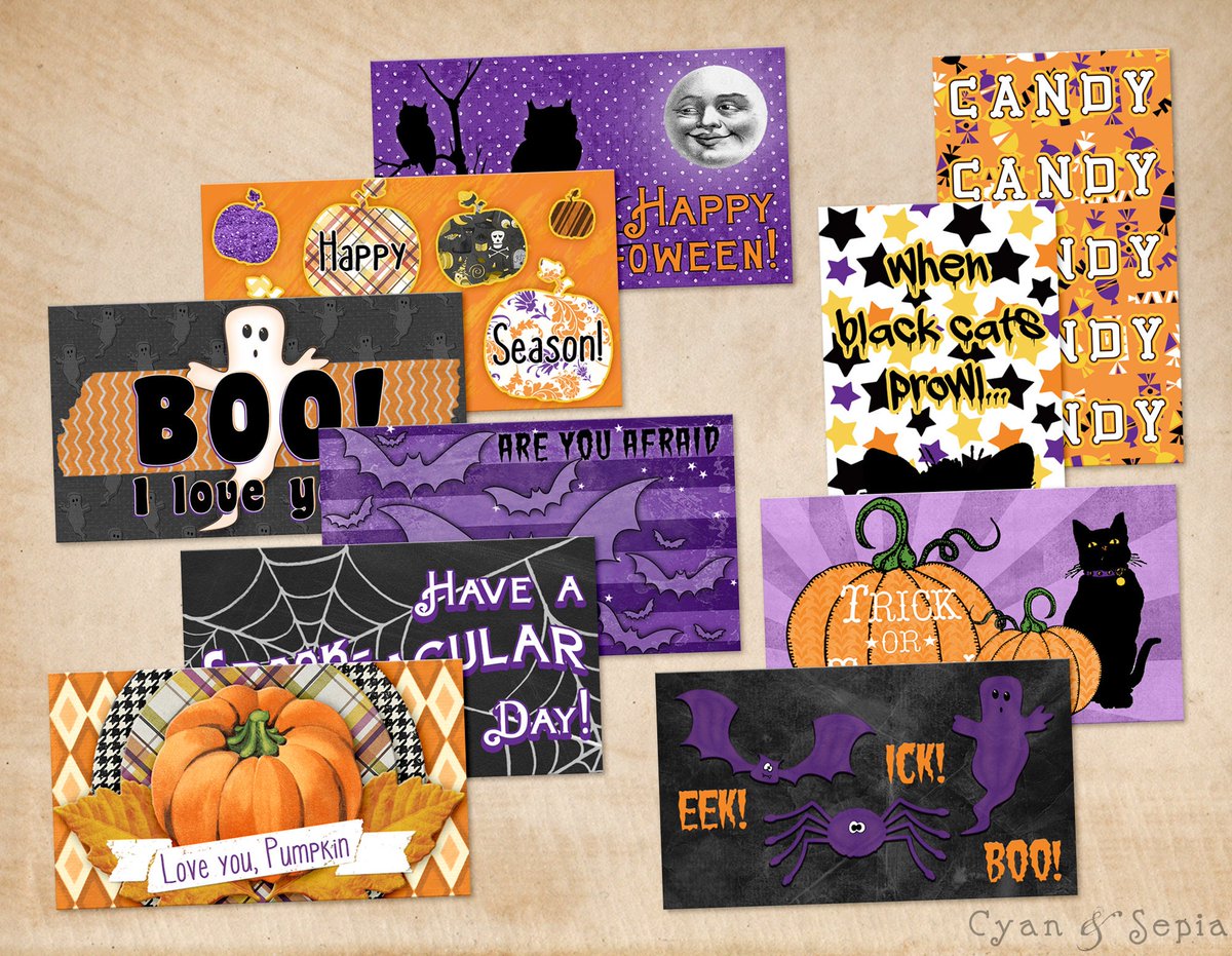 Spooky season!!! ...but maybe not TOO spooky for your lil'uns. 👻 I designed this set of lunchbox notes when C was in Kindergarten, to celebrate the season without freaking him out. Printable file is an instant download in my shop: cyanandsepia.etsy.com/listing/741392…