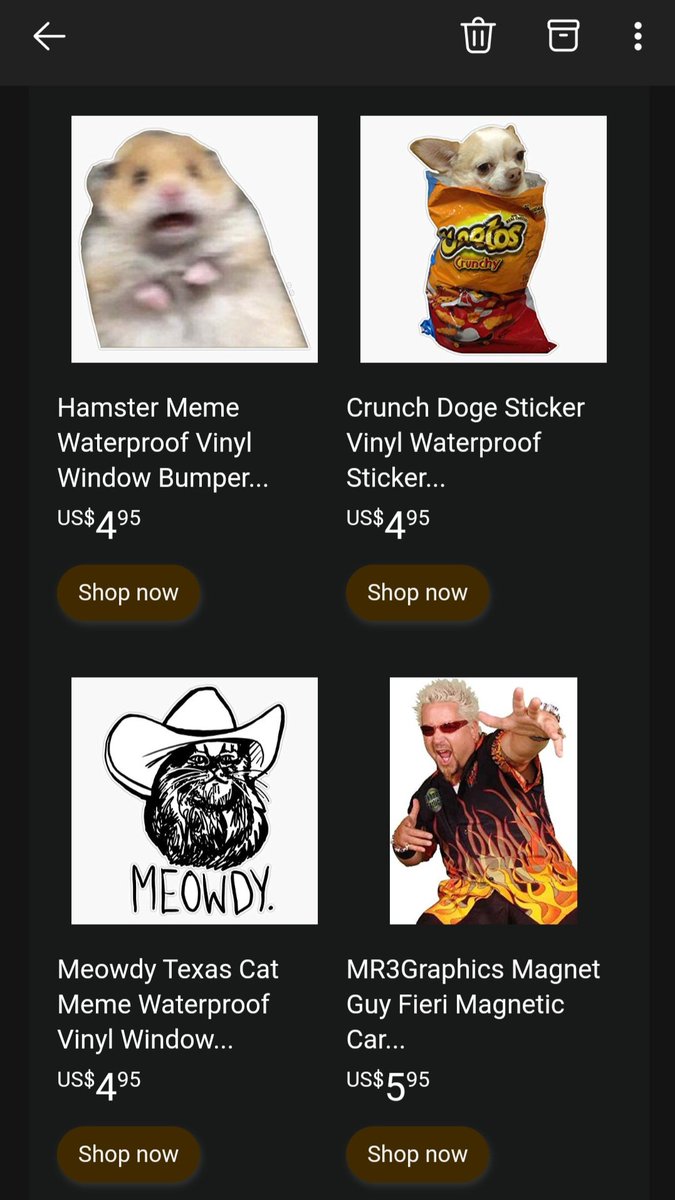 TweekHPL's tweet photo. So I made that tiktok on amazon suggestions and the dumb car sticker, and ig amazon thought I needed a whole email just to suggest more to me 😂😂😂 and oc the Corn Dog one is there too! https://t.co/g7BS9RjOrf