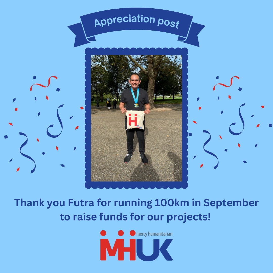 A special thank you to Futra for running 100km for us in September 😱🏃🏻we are so touched by your support and dedication to charity 🙏🏽 if you’re interested to undertake fundraising for us through sport of an activity, please do get in touch. 🥹🙏🏽 #helpustohelpthem #charityrun