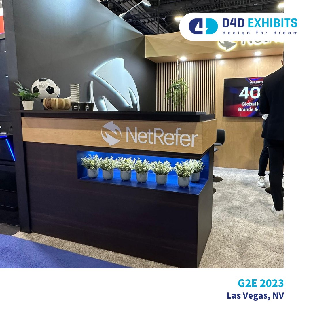 d4dexhibits's tweet photo. We are at @G2Eshows  for @netrefer 🇺🇸

✅Check out our #custombooth we set up for NetRefer, which attracted attention at Global Gaming Expo 2023

👩🏻‍🎨Concept Design
👷Production
🚚Assembly and Disassembly

All under one roof for you! 💙

#designfordream #exhibitionbooth #G2E2023 https://t.co/fLFo6PG5di
