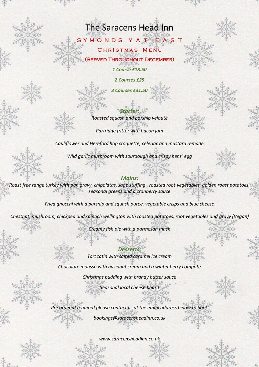 Well, after a brief yet glorious return to summer, it looks like temperatures are set to drop again.. So, here's our updated Christmas 2023 Menu for those thinking about festive wintry roasts in the Yat, overlooking the rapids! Book now to avoid disappointment!