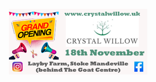 Boost well-being with Crystal Willow's unique crystals, now on Corner Media. Store opens Nov 18 in Stoke Mandeville. #CornerMediaGroup #Fidigital #CrystalWillow #BusinessOpening #Wellness #Mindfulness #CrystalKnowledge #LocalBusiness #NewBusinessShop #AdvertiseWithUs #Local