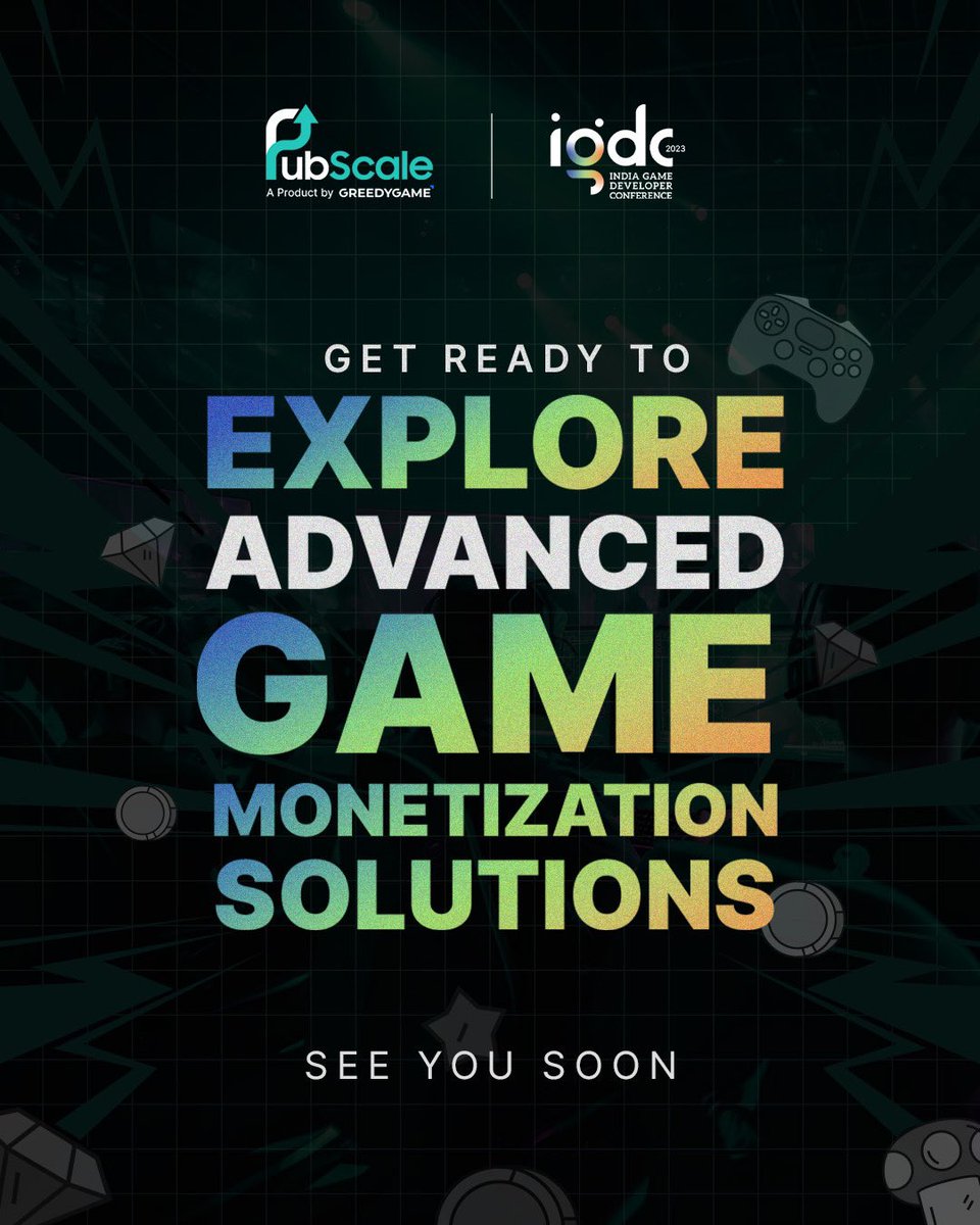 PubScale's tweet photo. We are delighted to be part of the 15th edition of the India Game Developer Conference (IGDC) 2023 in #Hyderabad! 

If you want to connect with us click here - https://t.co/9L2Gz0h7w9 https://t.co/tEBnZLqQt3