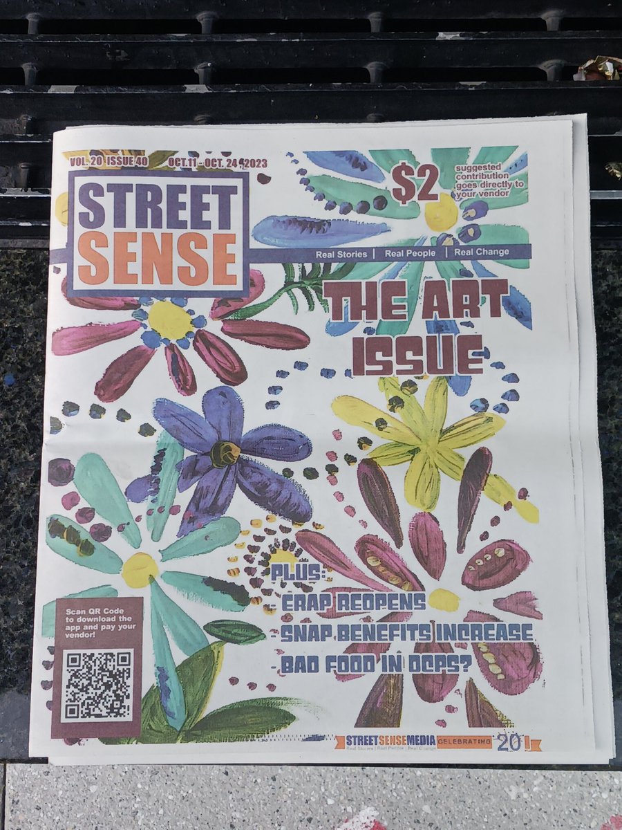 Good Good morning #washingtondc residents 🌞

This #vendorjefferymcneil Street Sense Media 

Although I've been away a minute, I am back🙃

With their newest art edition of #StreetSenseMedia 

So if you're on your way to work, why not buy the latest copy of Street Sense