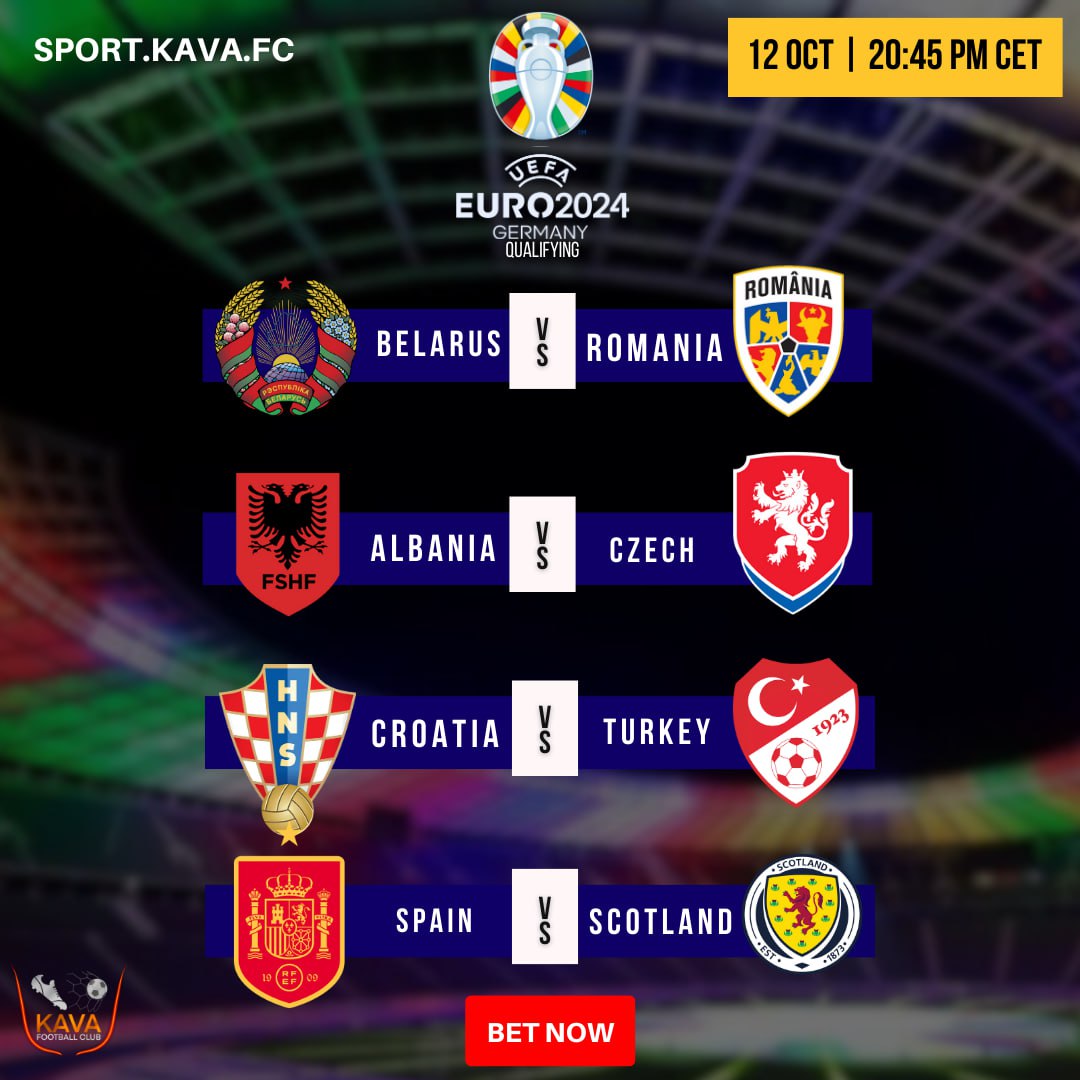 KavaFCBet's tweet photo. Euro qualifying tonight! ๐
The road to Germany and Euro 2024 continues today! Who's going to prevail? Place your bets on https://t.co/Zxz0pPFMG5!
The Betting Exchange Dapp for sports lovers on @KAVA_CHAIN!
#KAVA #EURO2024 #EURO2024Qualifiers #SpainScotland #CroatiaTurkey https://t.co/PidN7cCrfL