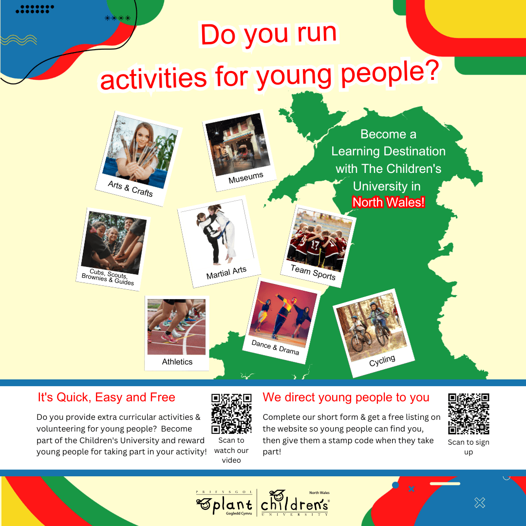 NorthWalesCU's tweet photo. Do you offer activities for young people 5 – 18 years in North Wales?

Are they fun?

Does learning take place?

 If so, become a Learning Destination – https://t.co/FNU7WPXlNP

 #EducationWales #LearningDestination #YoungPeople #Education #NorthWales #Wrexham https://t.co/ekUgY07pbM