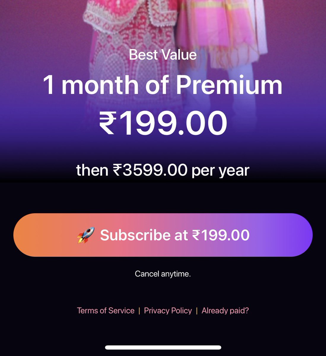 Nainarohank's tweet photo. @fotor_com I need to file a complaint regarding my recent subscription purchase. It was written 199 per month then 3599 for a year. Why my 3599 was deducted? I am attaching a screenshot for the same. I need my refund. https://t.co/EgrkUW4ByE
