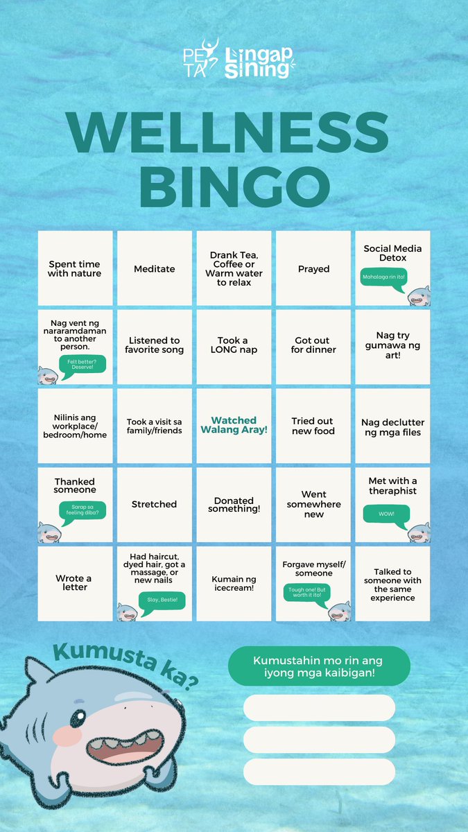 lingapsining's tweet photo. Hello, eto na naman ako, nagbabalik, si Empathing!

Of course, dahil Mental Health Week ngayon, di natin palalampasin mag self-check. Baka naman kasi sa hectic ng mga araw mo ay nakalimutan niyo na magrecharge. Paalala ko lang ha, hindi masamang huminto muna at magpahinga. https://t.co/UptrPqfwjb