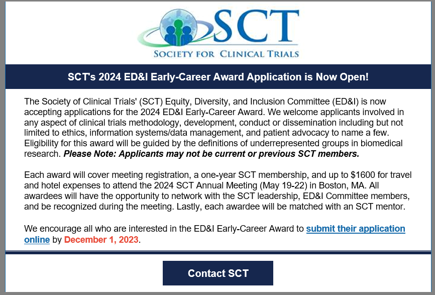 SCT 2024 ED&I Applications are Now Open!