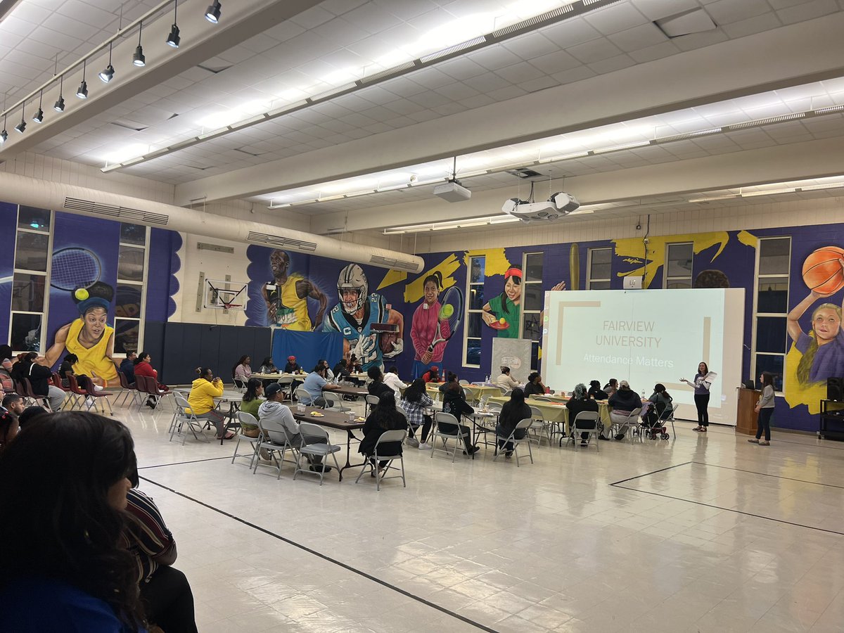 Our very first Fairview University offering was a huge success! This morning we built community with our families on the topic of attendance. Scholars enjoyed breakfast with their families and a presentation from our staff! #HitTheMark
