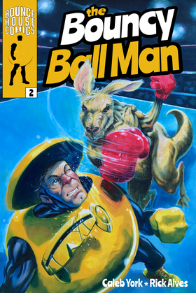 CalebsZooCrew's tweet photo. @AdamWallenta @PaperCutz Bouncy Ball Man is a tale of a stuntman turned superhero. It's got comedy, it's got action and it's got a grumpy protagonist stuffed inside a bright yellow bouncy ball suit. The first three issues are already out but I have some exciting ideas for 4 and 5! https://t.co/bTxJAJUXsa