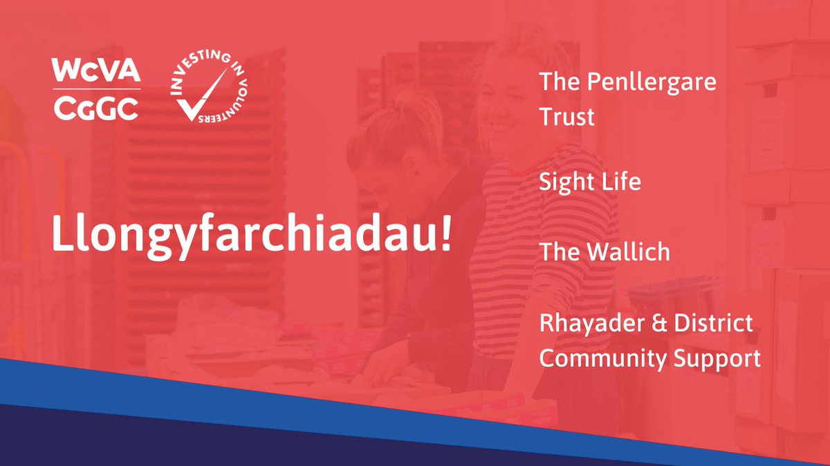 Llongyfarchiadau i'r holl fudiadau sydd wedi ennill y marc Buddsoddi mewn Gwirfoddolwyr ym mis Hydref!

Buddsoddi mewn Gwirfoddolwyr (IiV) yw safon ansawdd y DU sy’n eich helpu i asesu a gwella ansawdd eich gwaith wrth reoli a chynnwys gwirfoddolwyr.

wcva.cymru/cy/buddsoddime…