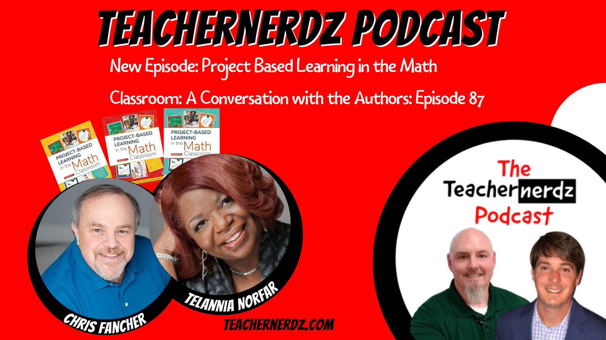 Check out our latest episode with #PBL experts @cfanch & @thnorfar. We discuss their series of books for bringing #PBL to the math classroom & more! #PBLChat #education #EduPodcasts #teachertwitter #teachersoftwitter #MathEdu @routledgebooks open.spotify.com/episode/4e3yGa…
