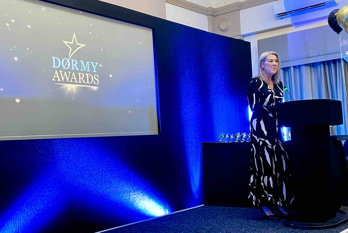 Our CEO Helen Davies-Parsons takes to the stage to start proceedings on the best day of the year, the Dormy Awards.