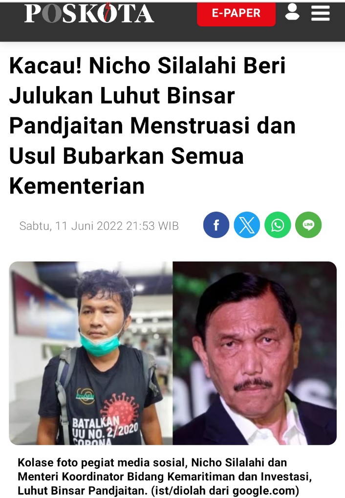 Nicho_Silalahi's tweet photo. Gitu donk Luhut mending mundur kau dan lebih baik pulihkan kesehatan serta urus cucu aja kau, ingat nih luhut jika jokowi lengser maka kami akan terus mendesak agar dilakukan audit forensik seluruh proyek yang membuat negara ini berutang gila² an. Jika terjadi penyelewengan maka maka kami desak sita seluruh harta pejabat yang terlibat.