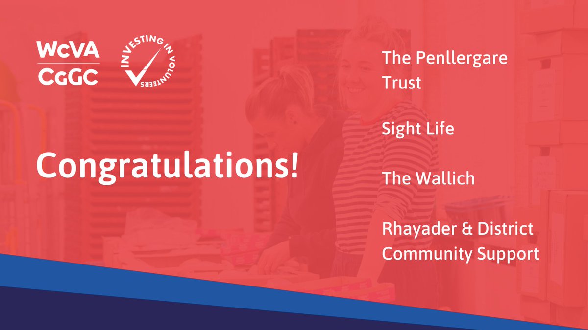 Congratulations to the Welsh organisations that achieved the Investing in Volunteers mark in October!

Investing in Volunteers (IiV) is the UK quality standard that helps you assess and improve the quality of your volunteer management and involvement. 
 
 wcva.cymru/investinginvol…